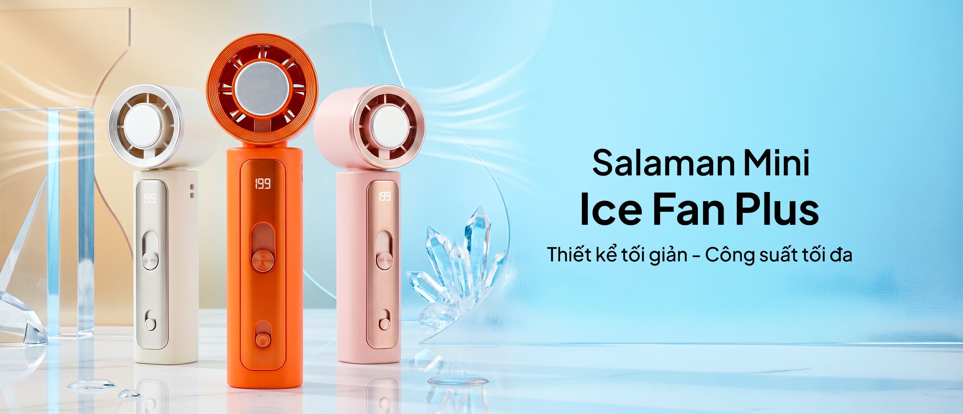 Quạt Cầm Tay Mini Salaman Ice Fan Plus01SE
